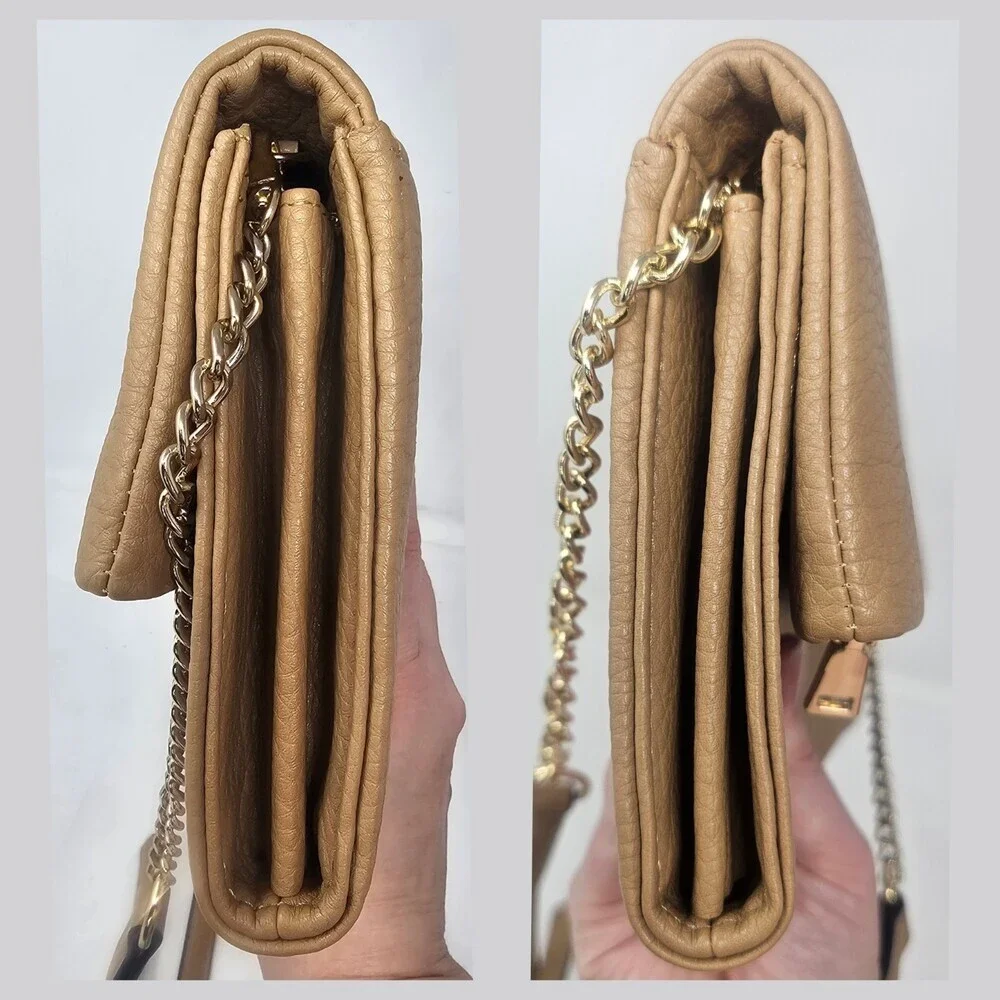 I.N.C. International Concepts Tan Averry Tunnel Convertible Clutch Crossbody